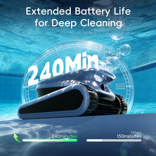 Load image into Gallery viewer, (2026 New) 240-Min Cordless Robotic Pool Cleaner, Wall-Climbing, 2 Brushes&amp;Motors, Enhanced Waterline Care, Smart Wavepath Navigation, Pool Robot for Inground Pools up to 3,230 Sq.ft
